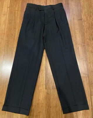 NUEVO J. Ferrar Ultra Cómodo Hombre Calce Moderno Plisado Puños Pantalones Negros 30x30 Foto 1 de 4