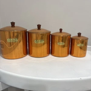 Vintage Revere Ware Copper Canister Set Made in Korea - Picture 1 of 22