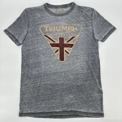 Camisa Lucky Brand Triumph Hombre Pequeña Gris Fina Elastizada Motociclista Café Foto 1 de 4