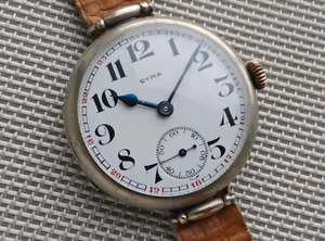 GRANDE 39 mm. Reloj de pulsera vintage CYMA Swiss Trench estilo militar - Imagen 1 de 14