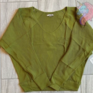 Top termico Free People Santa Clara waffle taglia M Ferngully verde Dolman scollo a V - Foto 1 di 5