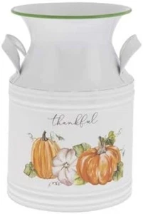 Latte metallo zucche Thankful lattina autunno casa decorazione tavola del Ringraziamento - Foto 1 di 1