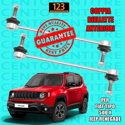 COPPIA 2 BIELLETTE TIRANTI BARRA STABILIZZATRICE ANTERIORE JEEP RENEGADE - Immagine 1 di 4