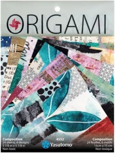 Yasutomo Origami Collage Composition with 6 Patterns,5.87-inch Square,24 Sheet - Picture 1 of 1