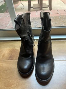 FIORENTINI + BAKER Womens Stacked Heel Leather Ankle Boots Brown Size 38.5 8.5 - Imagen 1 de 8