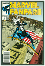 Marvel Fanfare #42 VF/NM Marvel 1988 Spider-Man Flag Cover Capt. Marvel Story