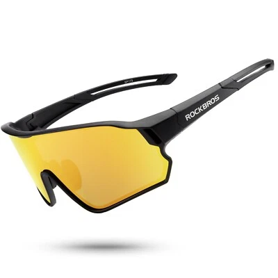 ROCKBROS Fahrrad Brille Polarisierte Radbrille UV400 Schwarz Leicht Radsport - Bild 1 von 4