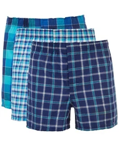 Hanes Big Boys 3-Pack Plaid Woven Boxers, S 6-8 - Picture 1 of 4