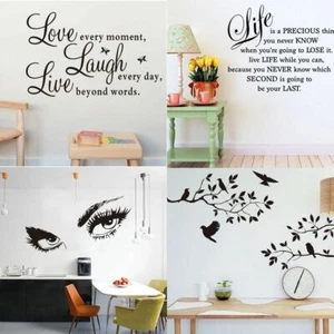 Art Quote Wall Decal Stickers Vinyl Home Room Decor Bedroom Removable Mural DIY - Picture 1 of 16