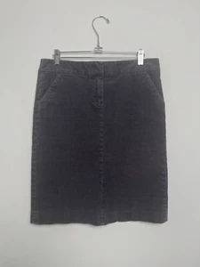 J. Crew Corduroy Charcoal Gray Career Work Comfort Cotton Knee Length Skirt Sz 6 - Picture 1 of 6