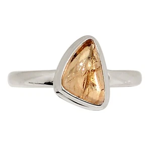 Natural Imperial Topaz, Brazil 925 Sterling Silver Ring Jewelry s.7.5 ALLR-32184 - Picture 1 of 1