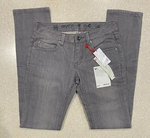 RVCA Marley Jeans Slim Fit Straight Leg Womens 27 (28x33) Gray Denim Stretch NWT - Picture 1 of 8