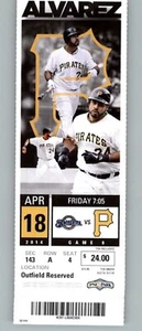 Milwaukee Brewers vs Pittsburgh Pirates 4/18/2014 Full Ticket  - Pedro Alvarez - Picture 1 of 2