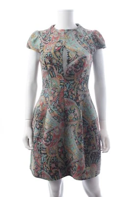 Carven Runway Paisley Printed Wool-Blend Mini Dress / Multi - Image 1 of 4