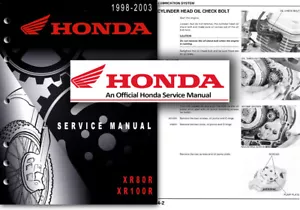 Honda XR80R XR100R Service Workshop Repair Shop Manual XR 80 100 R XR80 XR100 - Picture 1 of 2