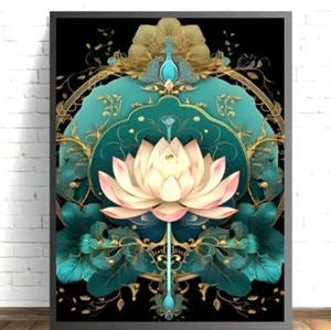 Art Canvas Lotus Painting on Canvas Unframed. 16 x 24in - Picture 1 of 2