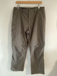 Brasher Mens Zip-Off Walking Hiking Trousers Khaki/Grey Short W 36” L 29” - Picture 1 of 14