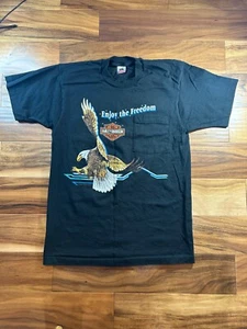 T-shirt vintage Harley Davidson Mancuso Houston Texas punto singolo grande 1990 - Foto 1 di 14