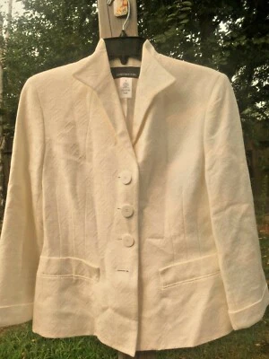 Blazer Jones NY Talla 4 Off White (Marfil) Chaqueta Crema Foto 1 de 4