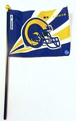 St Louis Rams 4"x6" Flag on 10in Stick (Set of 12) Emerson USA NFL Licensed Cover