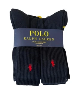Polo Ralph Lauren Classic Sport halb gepolsterte Pony Socken 6 Paar Größe 10-13 NEU - Bild 1 von 4