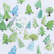 1 Box Little Forest Trees Adhesive Paper Stickers Scrapbooking Diary Planner Hot