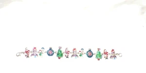 CHRISTOPHER RADKO SILVERTONE & MULTICOLOR LINK CHRISTMAS BRACELET - Bild 1 von 7