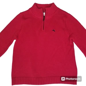 NWT BOYS TOMMY BAHAMA KIDS SIZE XS 4 RED KNIT 1/4 ZIP SWEATER New - Picture 1 of 8