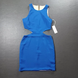 Naven Dress Womens 2 Cut Out Vegas Planet Blue New High Neck Party Club - Picture 1 of 9