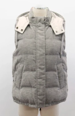 NUEVO CON ETIQUETAS $7295 Chaleco acolchado Brunello Cucinelli para mujer 100 % cachemir con capucha 42 W242 Foto 1 de 4