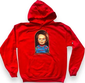 NEW CHUCKY GOOD GUYS IM YOUR FRIEND T0 THE END RED Hoodie M Mens NWOT HORROR - Picture 1 of 5