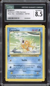 1999 Pokemon GERMAN 1st Edition Base Set Karpador-Magikarp 35/102 CGC 8.5 NM-MT+ - Picture 1 of 2