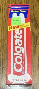 Vintage 1980’s NEW Colgate Pump Toothpaste MFP Fluoride Tube Boxed TV Movie Prop - Bild 1 von 2