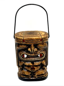 Ancienne lampe à thé lanterne tiki avec poignée balançoire fabriquée au Japon - Photo 1/8