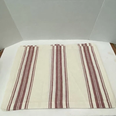 Conjunto de 6 Placemats William Sonoma listras francesas linho vermelho e bege - Imagem 1 de 4