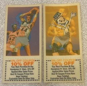 Tarjetas de cupón de movimiento 3D Randy Smith y Kevin Kunnert Clippers Handyman 1978-79 - Imagen 1 de 7