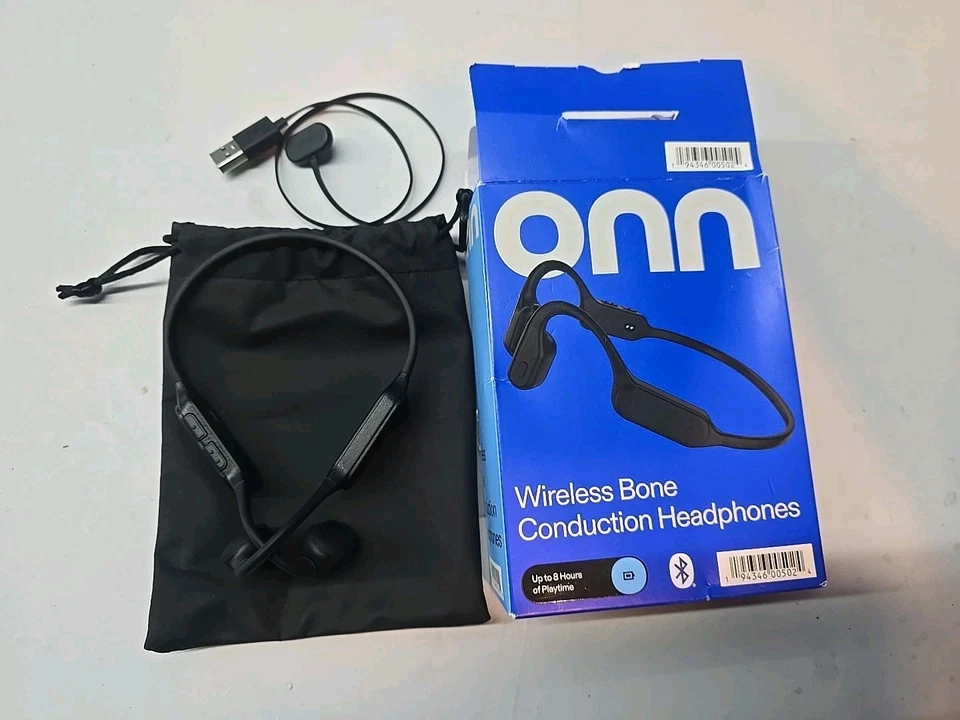 onn. Wireless Bone Conduction Headphones Black. New OPEN BOX  - Image 1 of 1