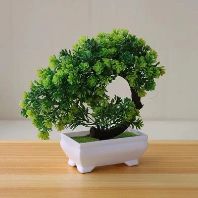Artificial Bonsai Tree Potted Plants Fake Flowers Home Office Table Decoration - Image 1 of 4