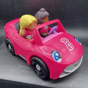 Fisher-Price Little People Barbie Convertible Vehicle & 2 Barbie Racing Figures - Picture 1 of 18