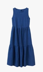 Toast Delave 100% Linen Sleeveless Smock Tiered Pockets Dress L - Picture 1 of 11
