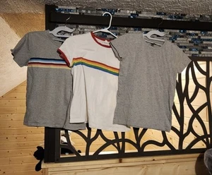 Lot 3 Girls Tees Size XL 14/16 Grey, White With, Grey With Rainbow - Picture 1 of 4