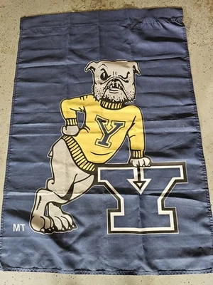 NEW RARE Blue and Yellow Color Yale University College Flag 41 x 29 FULL BULLDOG - Image 1 of 4
