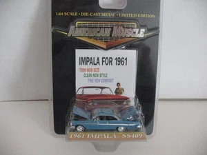ERTL American Muscle 1961 Chevy Impala SS409 2-Door Hardtop - Blue - Picture 1 of 4