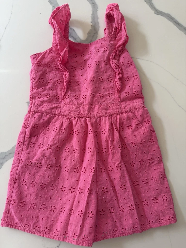 Mameluco Janie and Jack-Rosa Ojales Volantes Niña - Talla 10 Excelente Estado Foto 1 de 4