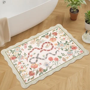 Alfombra floral festoneada lavable a máquina 2x3 para cocina alfombra moderna no antideslizante... - Imagen 1 de 7
