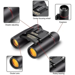 Binoculars 30x60 Zoom Outdoor Travel Compact Folding Telescope Hunting Day/Night - Picture 1 of 7