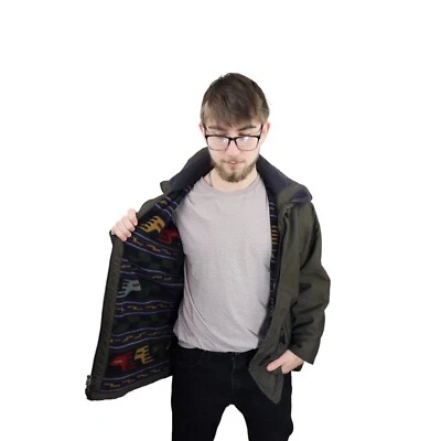 Vtg 90s 1995 Patagonia Canvas Nuevo Range Aztec Synchilla Coat Jacket Mens Small - Image 1 of 4