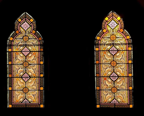BEAUTIFUL VICTORIAN - GOTHIC STAINED GLASS WINDOWS FROM A CLOSED CHURCH -HCM124 Cover