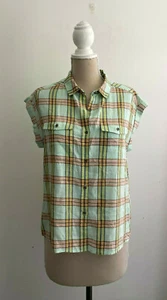 Prana McCray Plaid Slub Knit Hemp Top sz Small New NWT - Picture 1 of 4