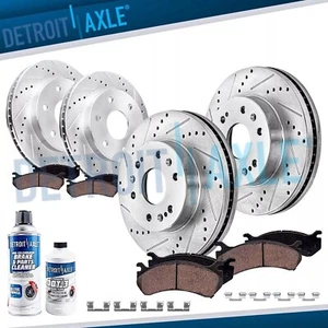 Front Rear Drilled Rotors Brake Pads for Suburban Escalade Silverado Sierra 1500 - Picture 1 of 9